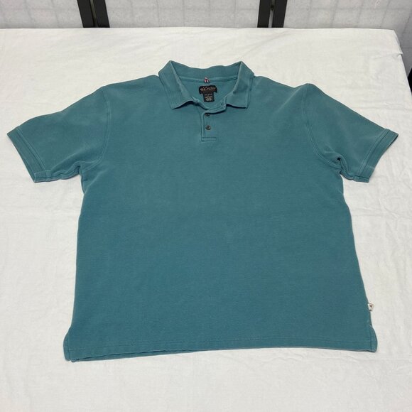 Red Macaw Trading Short Sleeve Rib Knit 3 Button Midweight Polo Shirt Green L - Picture 7 of 12